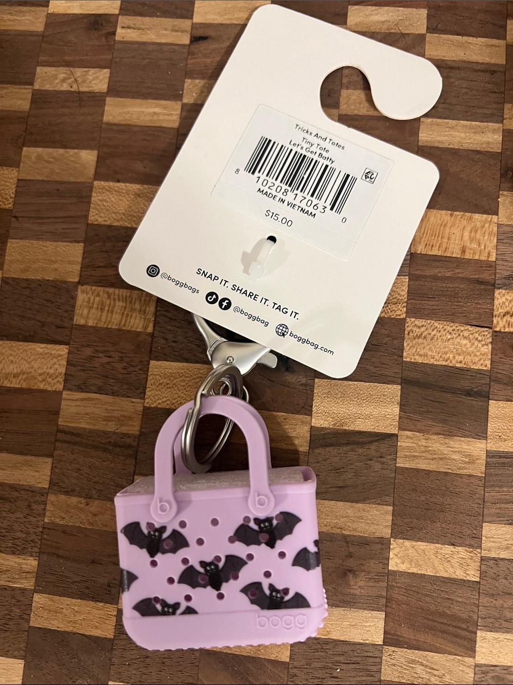 NWT BOGG bag tiny tote mini micro Halloween keychain charm let’s get batty - Picture 2 of 4